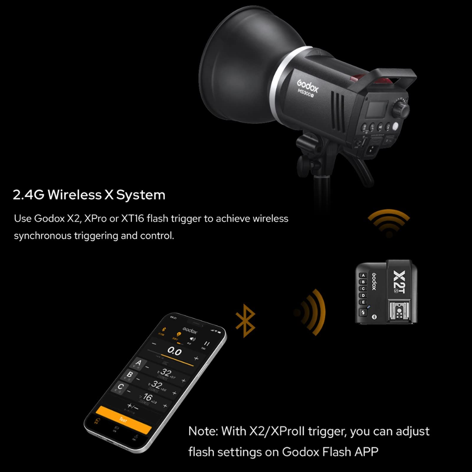 Amazon | Godox MS300-V MS300V 300W スタジオ フラッシュ 5800